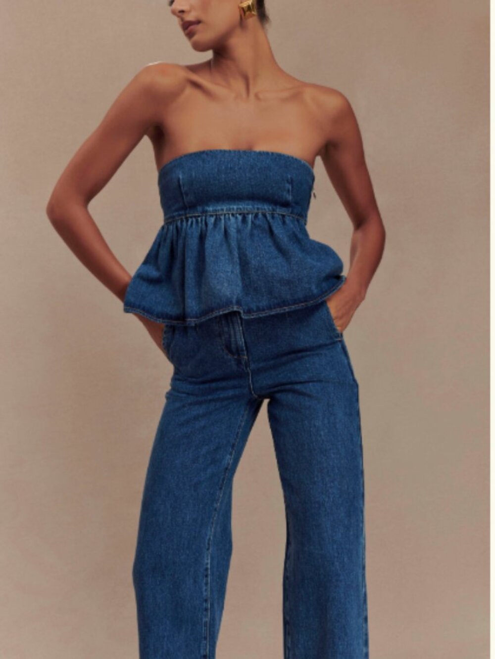 Meshki - Denim Set - Bottoms Size 4, Top M